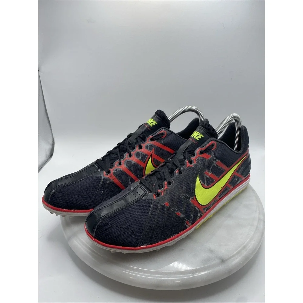 Men's Size 9 Nike Rival D Distance Spikes 468649-036 Black Red Green Track *Read